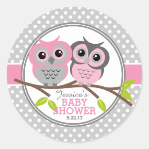 Schattig Baby shower Ronde Sticker
