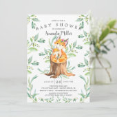 Schattig Baby shower van Baby Fox en mam Kaart (Staand voorkant)