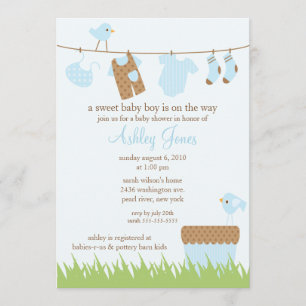 Schattig Baby shower van Clothesline Boy Kaart