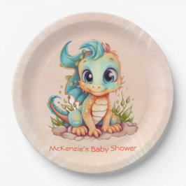 Schattig Baby shower van Little Dragon Fairytale B Papieren Bordje