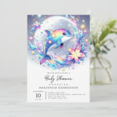 Schattig Baby shower van pasteldolfijnen Kaart (Staand voorkant)
