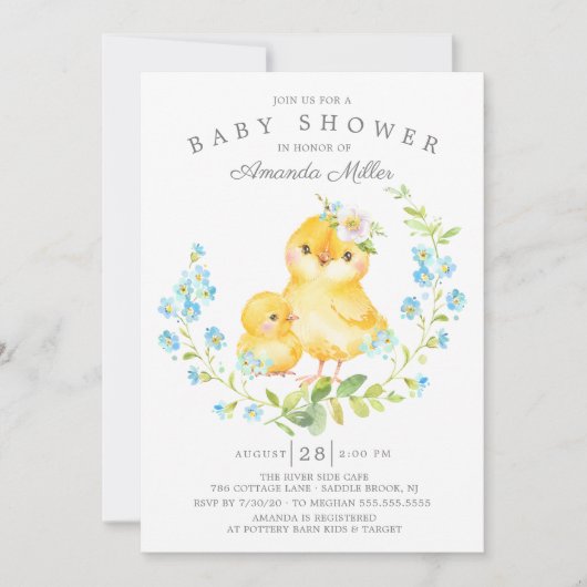 Schattig Baby shower voor mama en Baby-bakkerij Kaart (Voorkant)