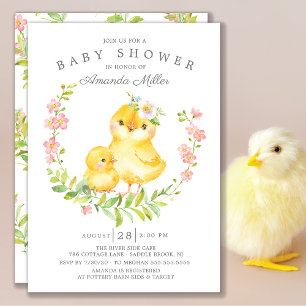 Schattig Baby shower voor mama en Baby Chick Girls Kaart