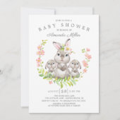 Schattig Baby shower voor moeder en Baby Bunnies Kaart (Voorkant)