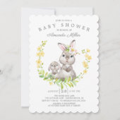 Schattig Baby shower voor moeder en Baby Bunny Kaart (Voorkant)