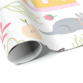 Schattig baby shower voor puppy en vogel cadeaupapier (Rol Hoek)