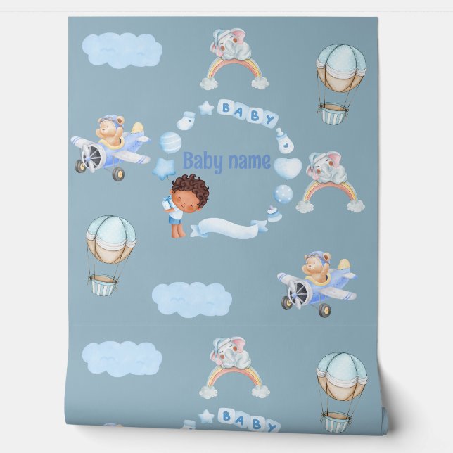 Schattig Baby Sky Adventure Behang (Afrollen)