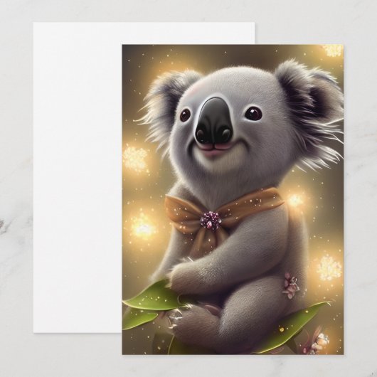 Schattig Baby Smiling Koala Beer Feestdagenkaart (Voorkant / Achterkant)