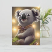 Schattig Baby Smiling Koala Beer Feestdagenkaart (Staand voorkant)