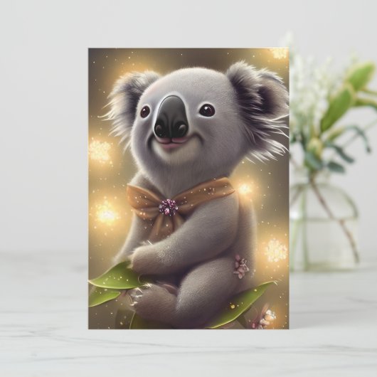 Schattig Baby Smiling Koala Beer Feestdagenkaart (Staand voorkant)