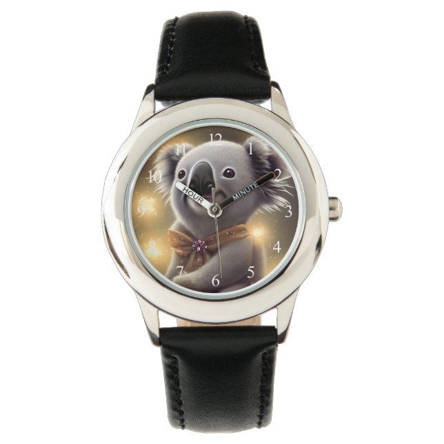 Schattig Baby Smiling Koala Beer Horloge (Voorkant)