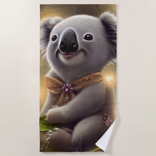 Schattig Baby Smiling Koala Beer Strandlaken (Voorkant)