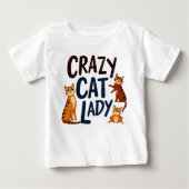 Schattig Baby T-shirt - Crazy Cat Lady met Sassy C (Voorkant)