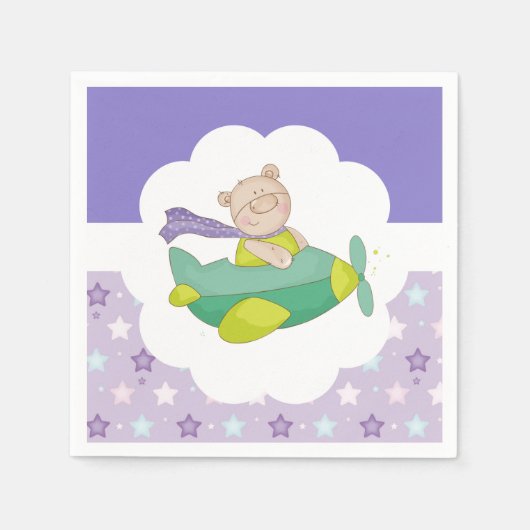 Schattig Baby Teddy Bear Paper Napkin Servet (Voorkant)
