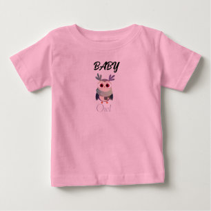 Schattig Baby Uil Graphic Zwart T-shirt - Schattig