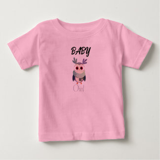 Schattig Baby Uil Graphic Zwart T-shirt - Schattig