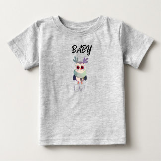 Schattig Baby Uil Graphic Zwart T-shirt - Schattig