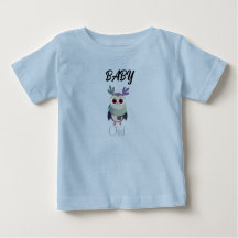 Schattig Baby Uil Graphic Zwart T-shirt - Schattig