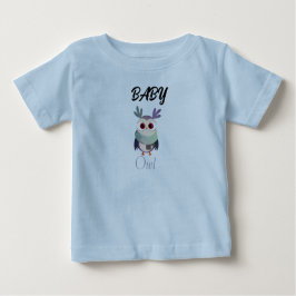 Schattig Baby Uil Graphic Zwart T-shirt - Schattig
