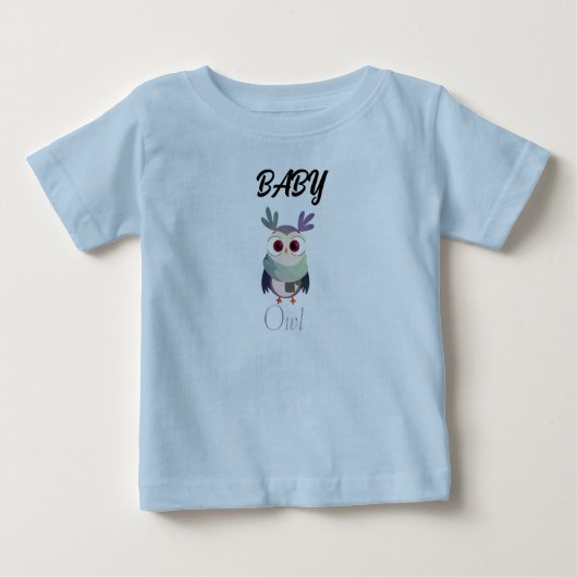 Schattig Baby Uil Graphic Zwart T-shirt - Schattig (Voorkant)