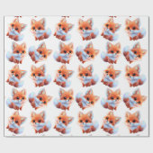 Schattig baby vosspatroon cadeaupapier (Vlak)