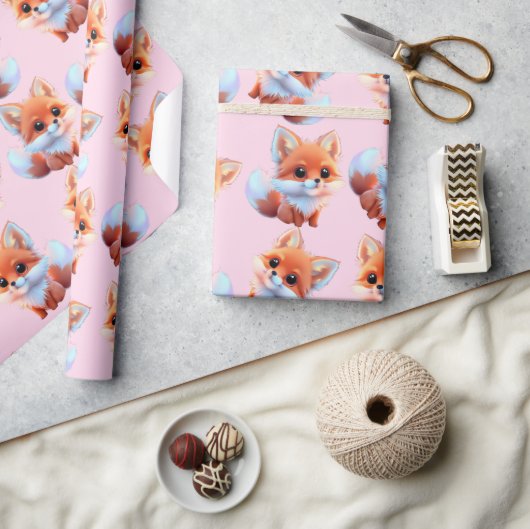 Schattig baby vosspatroon cadeaupapier (Crafts)