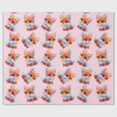 Schattig baby vosspatroon cadeaupapier (Vlak)