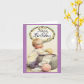 Schattig  Baby Wenskaart Kaart (Gele Bloem)