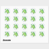 Schattig Baby Zee Turtle Ronde Sticker (Vel)