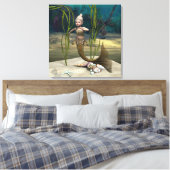 Schattig baby zeemeermin canvas afdruk (Insitu (Slaapkamer))