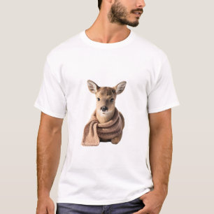 Schattig babyhert met een gebreide sjaal t-shirt