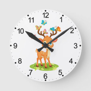 Schattig babyhert met vlinders-47568 ronde klok