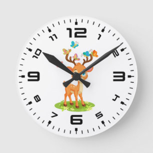Schattig babyhert met vlinders-47568 ronde klok