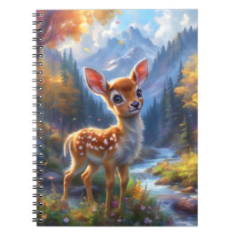 Schattig babyhertje in een betoverd bos notitieboek