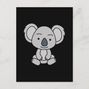 Schattig babykoalaa met een glimlach die zit briefkaart