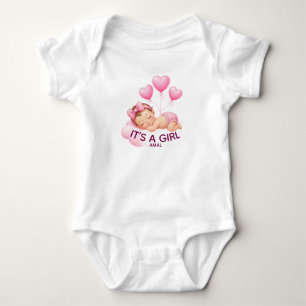 Schattig Babymeisje - Het Is Een Meisje Roze Hart Romper