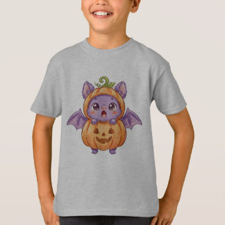 Schattig babyvleermuisje in pompoenkostuum Hallowe T-shirt