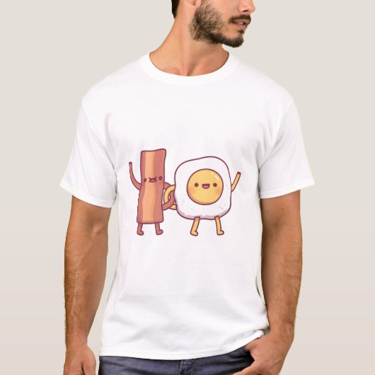 Schattig bacon en ei beste vrienden t-shirt (Voorkant)