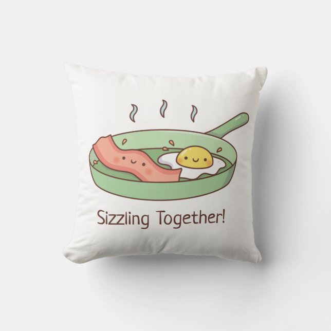 Schattig bacon en ei dat samen sist koppel kussen (Voorkant)