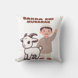 Schattig Bakra Eid Mubarak - Kinderen Eid-vieringe Kussen