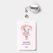 Schattig Ballerina Olifant En Pointe Badge (Achterkant met intrekbare clip)
