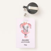 Schattig Ballerina Olifant En Pointe Badge (Achterkant met intrekbare)