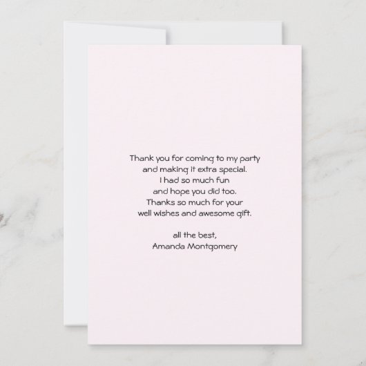 Schattig Ballerina Olifant En Pointe Bedankkaart (Achterkant)