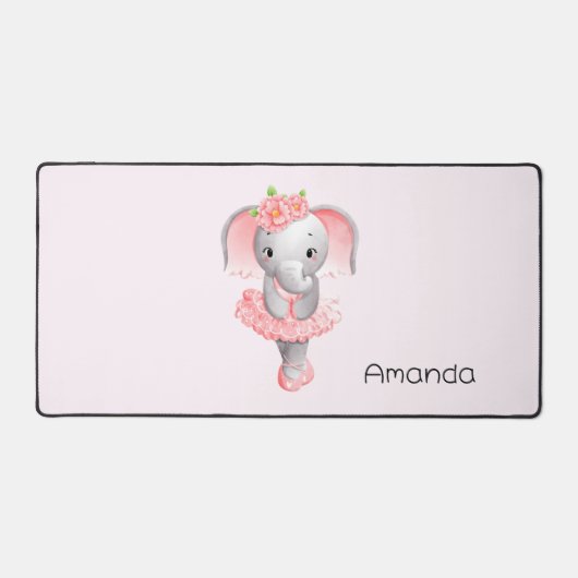 Schattig Ballerina Olifant En Pointe Bureaumat (Voorkant)