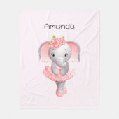 Schattig Ballerina Olifant En Pointe Fleece Deken (Voorkant)