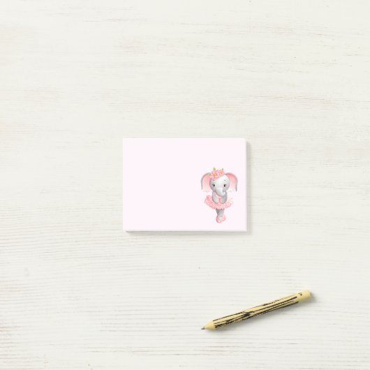 Schattig Ballerina Olifant En Pointe Post-it® Notes (Op bureau)