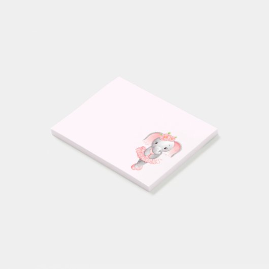 Schattig Ballerina Olifant En Pointe Post-it® Notes (Schuin)