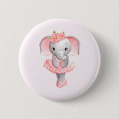 Schattig Ballerina Olifant En Pointe Ronde Button 5,7 Cm (Voorkant)