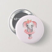 Schattig Ballerina Olifant En Pointe Ronde Button 5,7 Cm (Voorkant /achterkant)