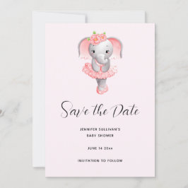 Schattig Ballerina Olifant En Pointe Save The Date